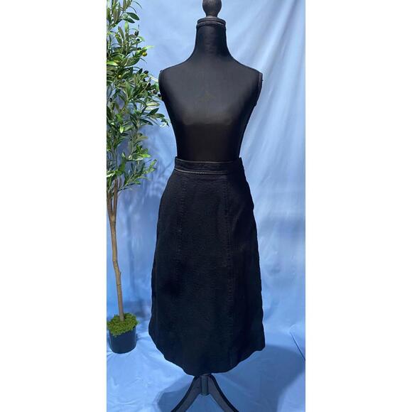 Louis Feraud Dresses & Skirts - Louis Feraud Vintage A Line Designer Skirt Wool Black 1970's Excellent 38 (US 6)